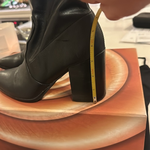 Steve Madden - Carla Black Leather Ankle Boot with Chunky Block Heel - Picture 5 of 6